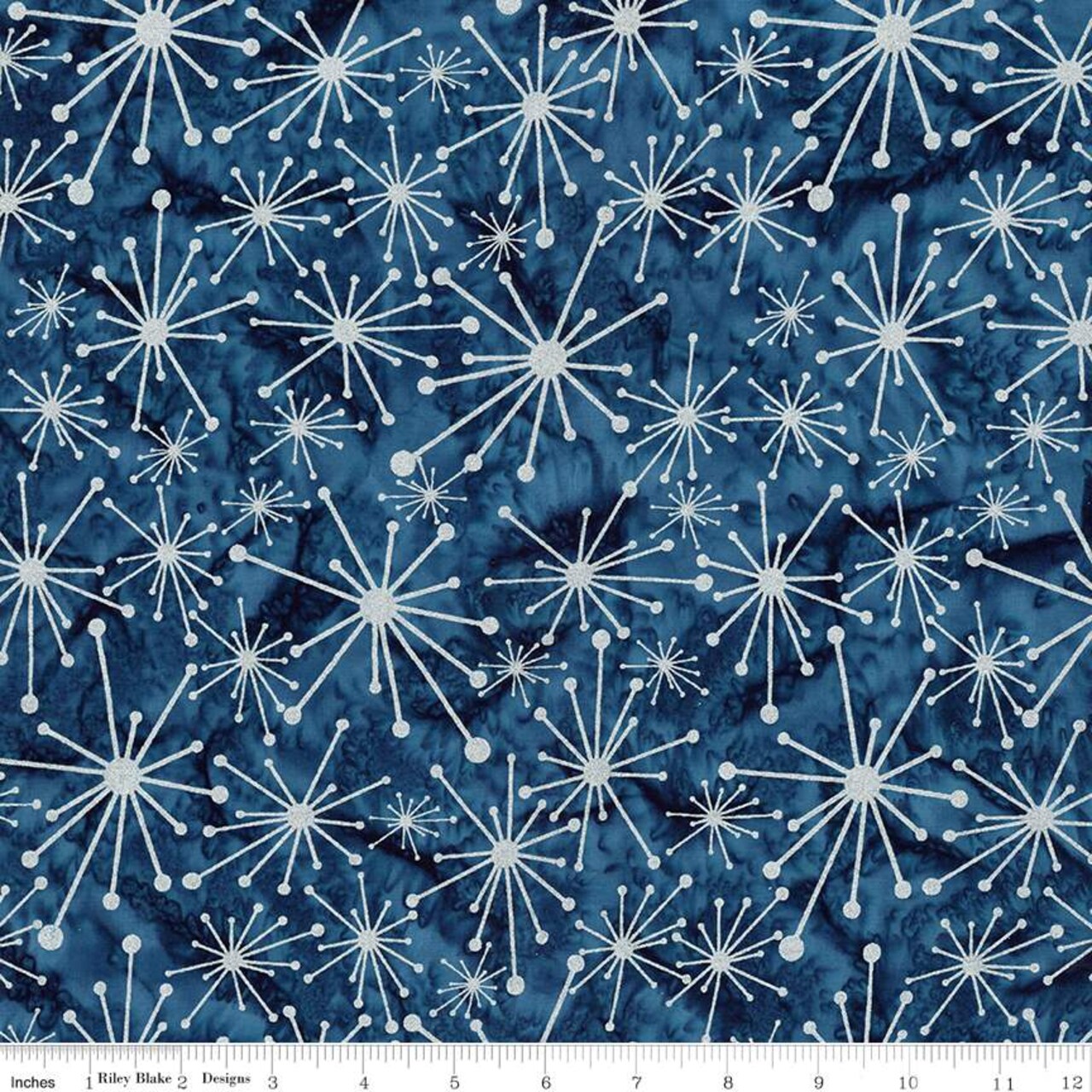 Fabric Riley Blake Indigo Dye Metallic Expressions Batiks Retro Revival by the Quarter Yard BTM23275-298